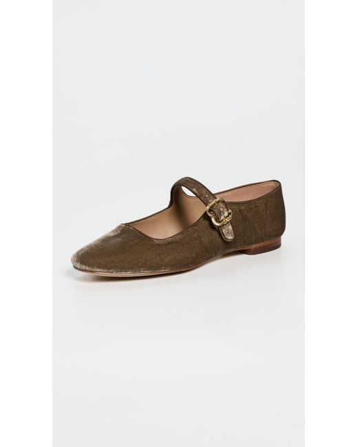 Sam Edelman White Michaela Mary Jane Flat Dark Silver Sage 10 Medium
