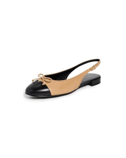 Tory Burch Black Cap Toe Slingback Ballet Flats