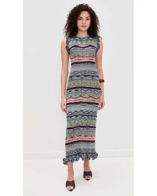 Ulla Johnson Multicolor Ajak Sleeveless Knit Midi Dress