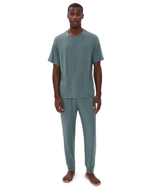 Eberjey Blue Henry Pajama Set for men