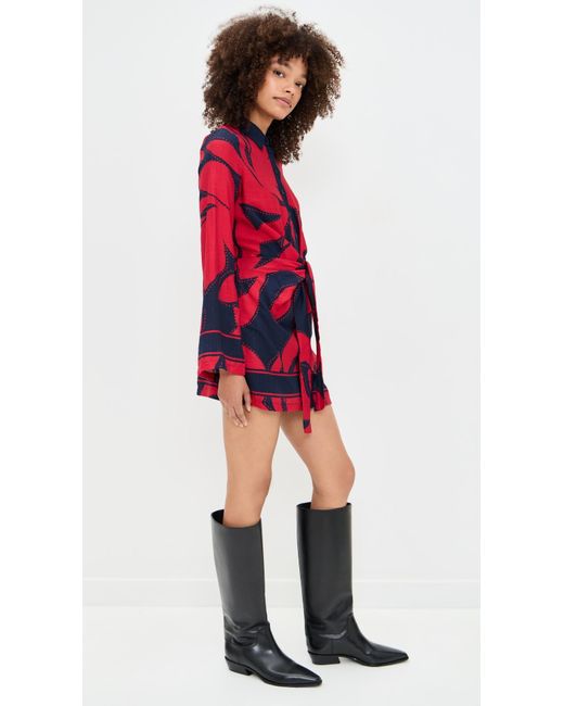 Seven Wonders Red Arlette Sleeved Mini Dress