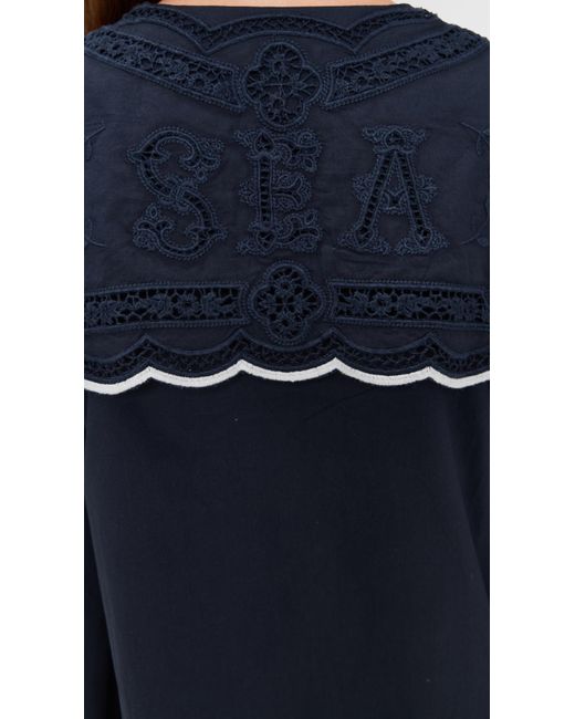 Sea Blue Marie Embroidery Dress