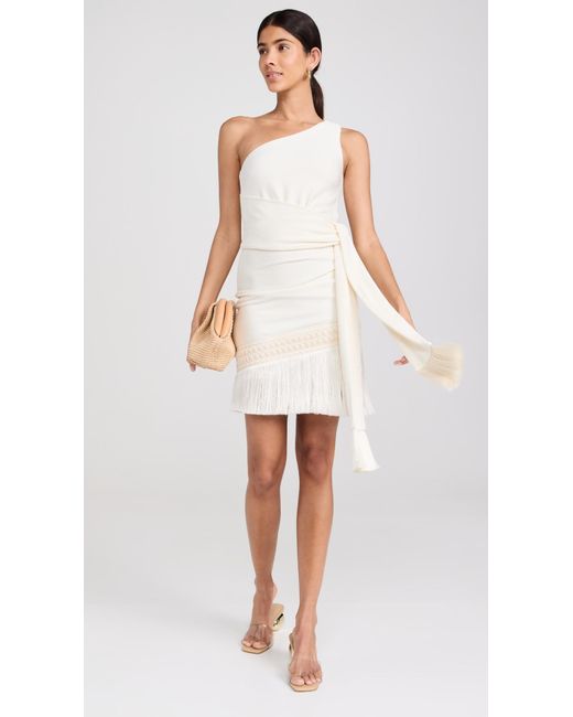 PATBO White One Shoulder Mini Dress
