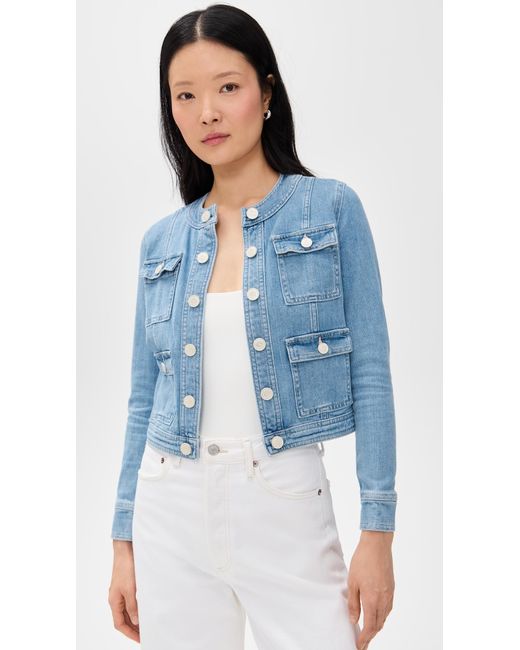 L'Agence Blue Yari Collarless Jacket