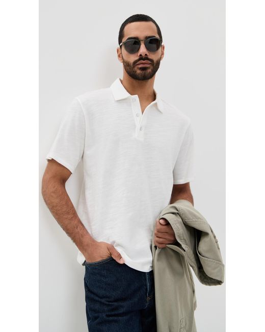Rag & Bone White Classic Flame Polo for men