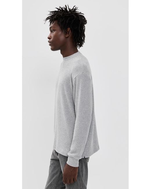 Asher Gray Elio Heather Brushed Fine Sweater Tee for men