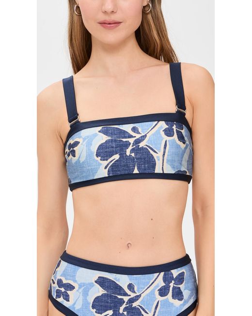 Jonathan Simkhai Blue Luthea Tube Top With Removable Straps