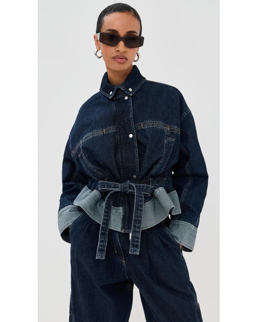3.1 Phillip Lim Blue Boxy Jacket With Waist Ties
