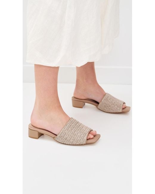 Roam Natural Raffia Square Block Heels