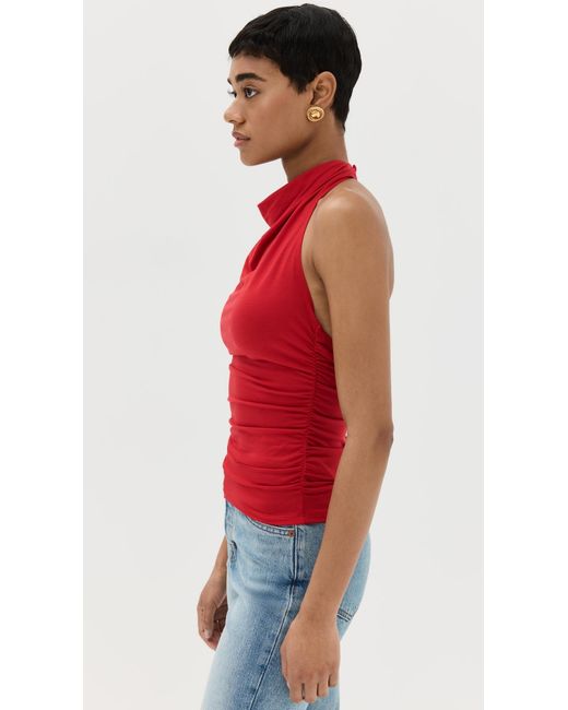 Reformation Red Reforation Enzo Knit Top Liptick