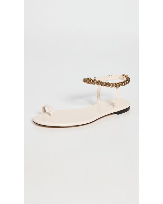 Tory Burch Leather Capri Beaded Ankle Sandals in Blue Lyst UK