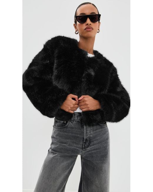 Blank NYC Black Cash Flow Faux Fur Jacket