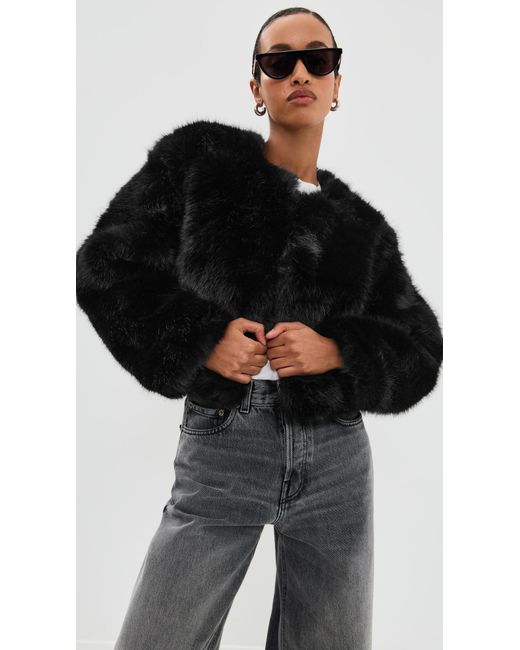 Blank NYC Black Cash Flow Faux Fur Jacket