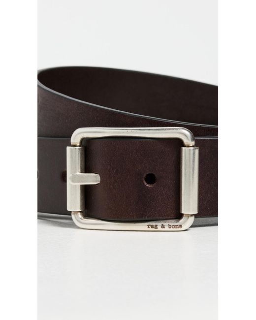 Rag & Bone Black Evan Leather Belt for men