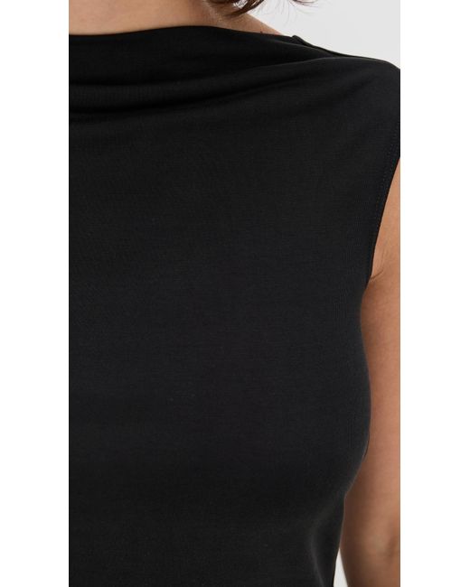 Wayf Black Celeste Drape Back Top
