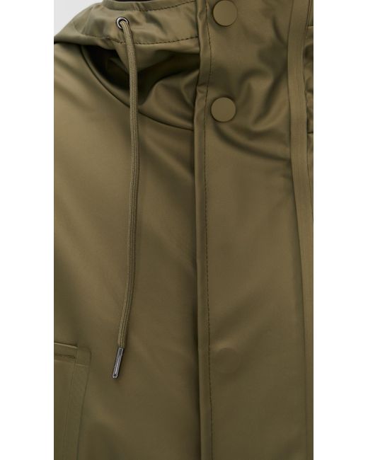 Rains Green Bold Longest Jacket W3