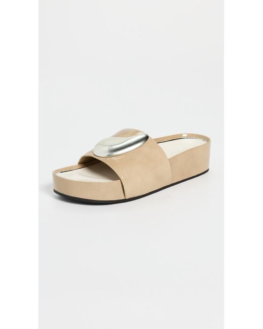 Tory Burch White Patos Platform Slides