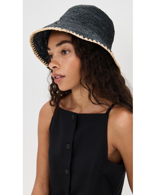 Rag & Bone Black Jade Whipstitch Rollable Hat