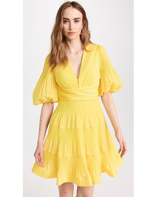 Zimmermann Yellow Pleated Mini Dress