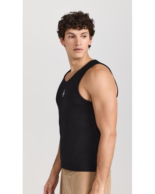 J.W. Anderson Black Jw Anderon Anchor Ebroidery Tank Top Back for men