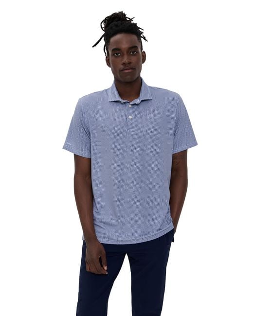 Ralph Lauren Blue Patterned Lightweight Airflow Polo for men