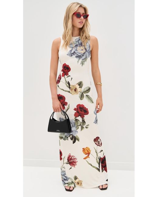 Alice + Olivia White Delora Open Back Maxi Dress