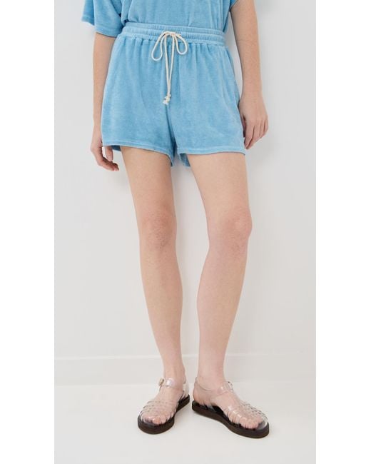 Le Bos Blue Farrah Terry Shorts