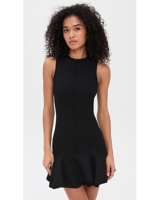 Fleur du Mal Black Dropped Waist Knit Corset Dress
