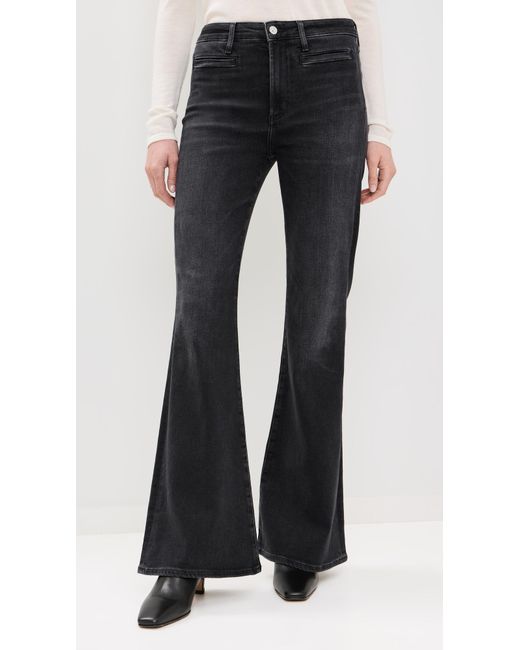 Citizens of Humanity Black Lilah Flare Jeans With Welt Pocket