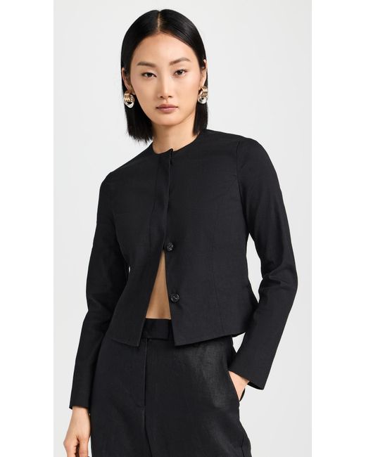 Theory Black Crop Peplum Jacket