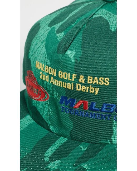 Malbon Green Derby Snapback Cap for men