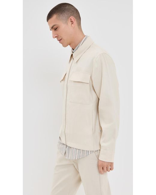 NN07 Natural Alban Linen Zip Jacket for men