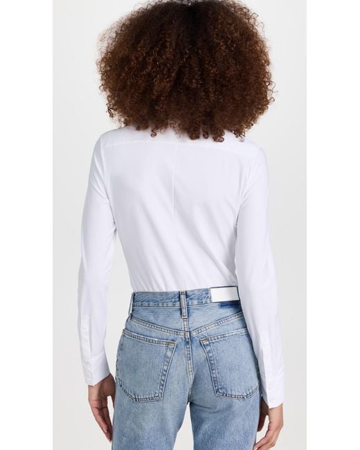 Commando White Classic Button Down Thong Bodysuit