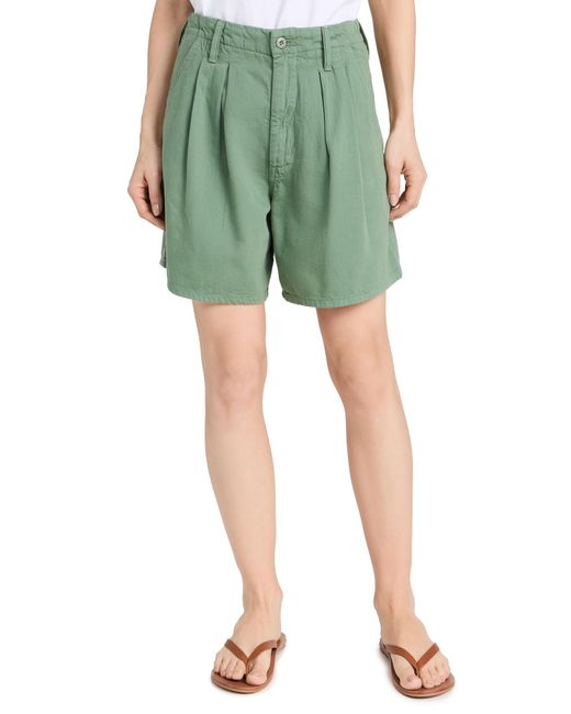 Mother Green The Pleated Chute Prep Shorts