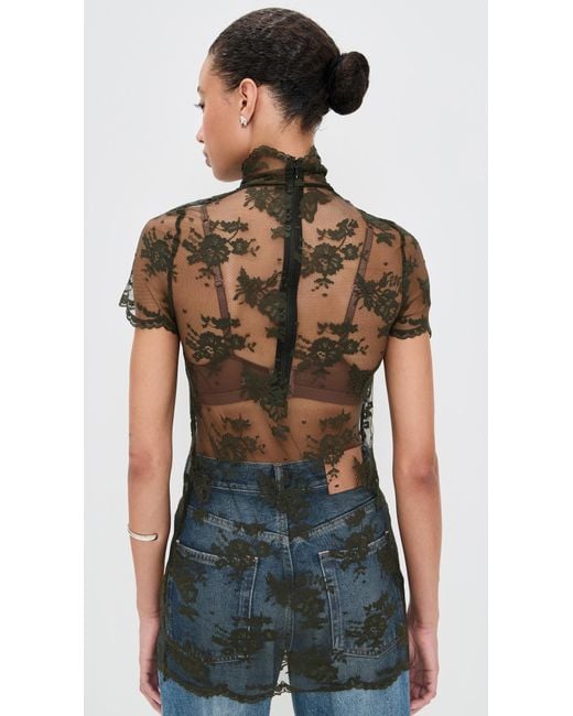 Marques'Almeida Black Lace Tee