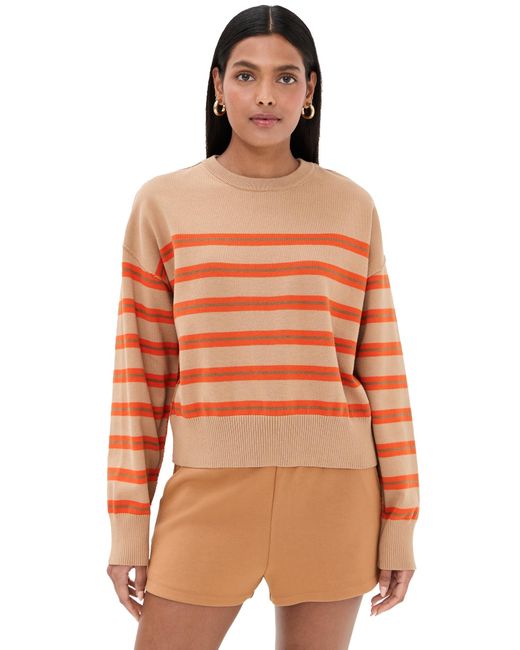 Le Bos Orange Striped Boxy Pullover