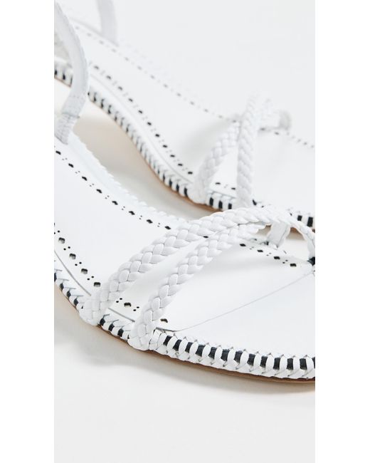 Larroude White Mini Annie Sandals