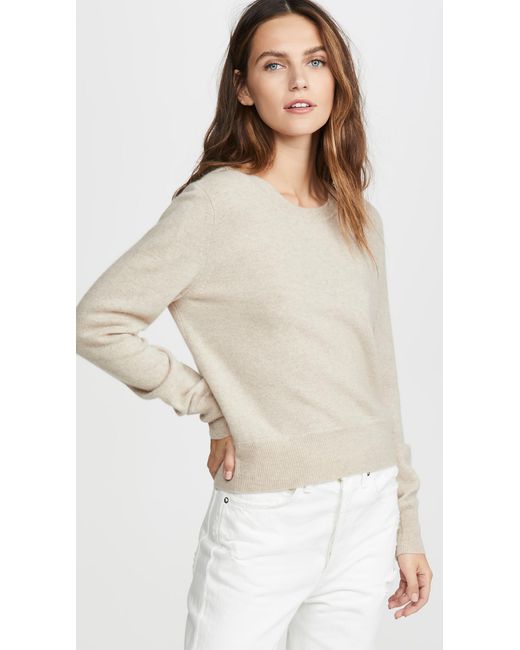 NAADAM Natural Cropped Crew Cashmere Sweater
