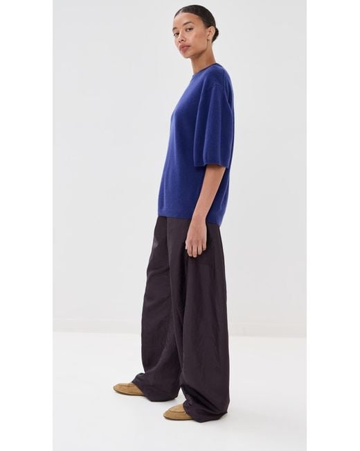 Tibi Blue Washable Cashmere Oversized Easy Tee