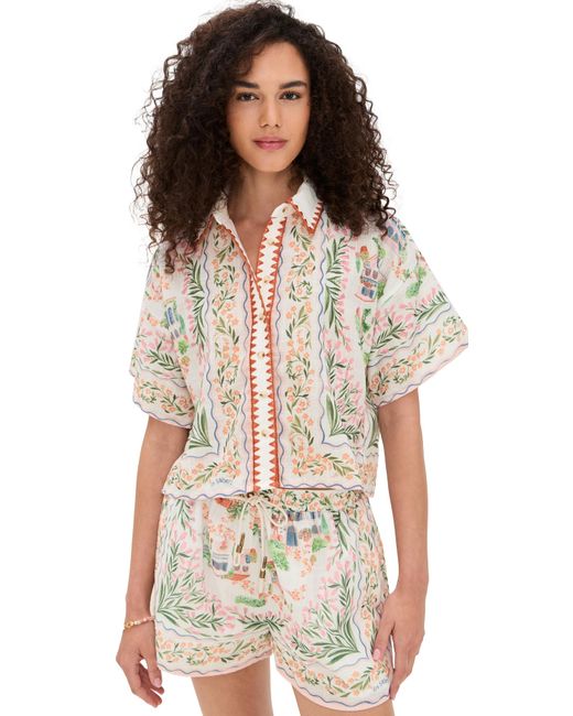 En Saison Multicolor Alaia Linen Top