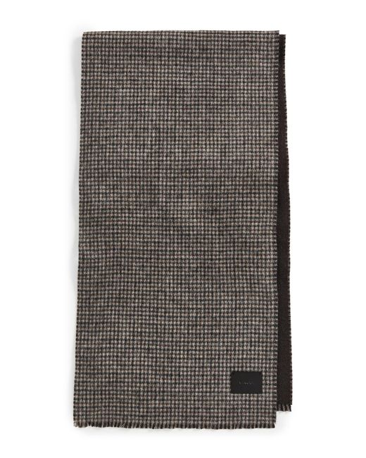 Vince Gray Double Face Houndstooth Scarf for men