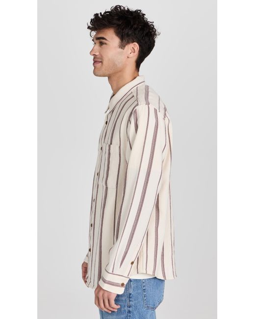Madewell Natural Adewe Eay Ong-eeve Hirt In Cotton Dobby Antique Crea X for men