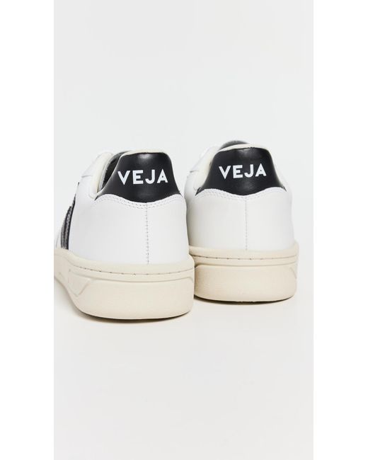 Veja White V-10 Leather Sneakers for men