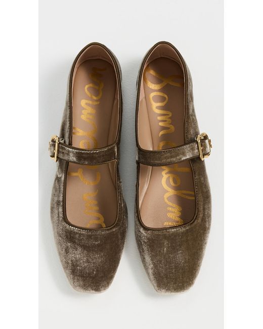 Sam Edelman White Michaela Mary Jane Flat Dark Silver Sage 10 Medium