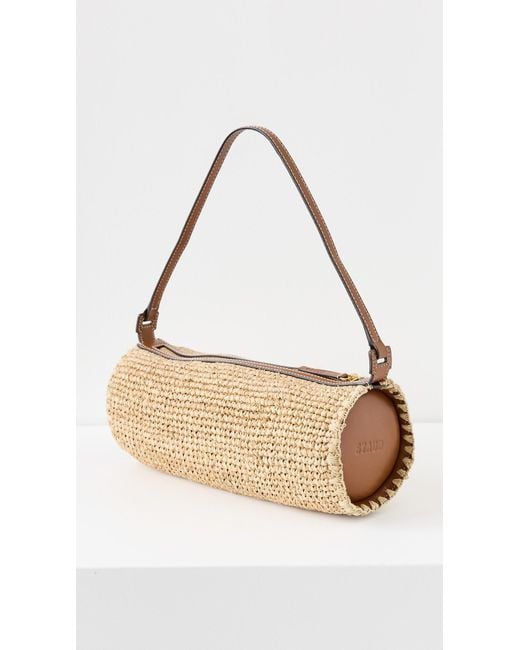Staud White Mini Taru Raffia Bag
