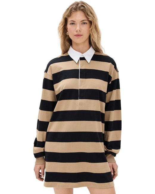 GOOD AMERICAN Black Jersey Polo Mini Dress