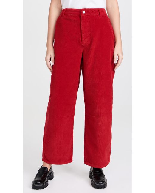 ALIGNE Red Marcus Corduroy Horseshoe Trousers