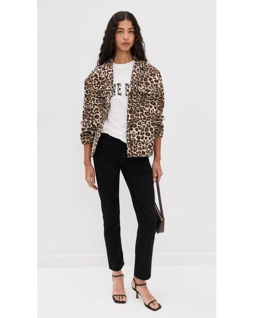 Anine Bing White Walker Tee Leopard