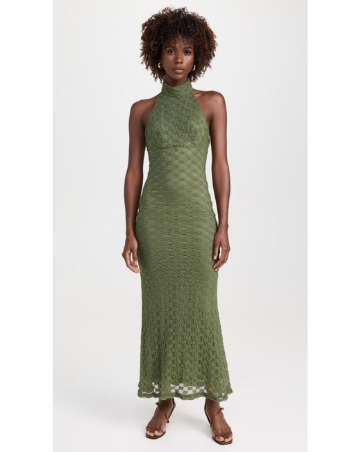 Bardot Ola Lace Midi Dress in Green Lyst