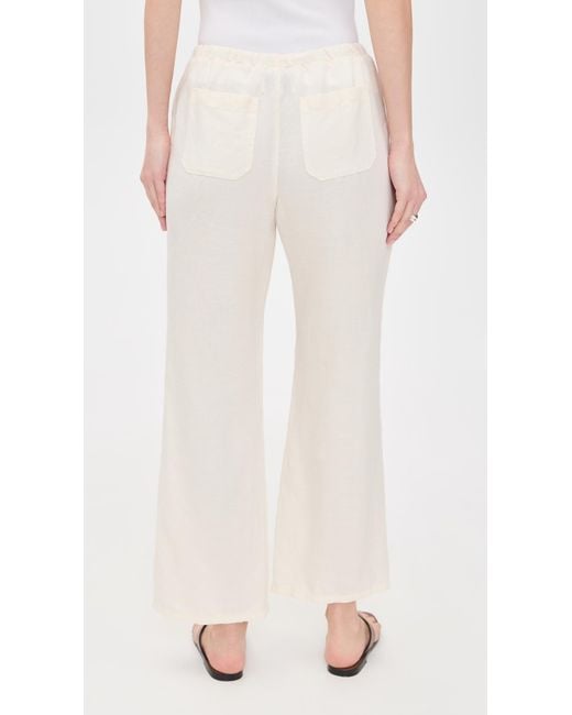 Marine Layer White Linen Drawstring Pants